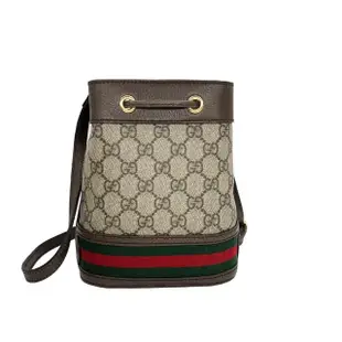 【GUCCI 古馳】550620 Ophidia GG 迷你(織帶GG紋 水桶包)