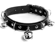 [HAMKVBPR] Choker Necklace Double-layer Pu Leather Sexy Collar Restraint Necktie Neck Chain Punk Necklace