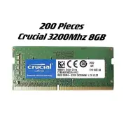 200pcs Crucial 8GB DDR4 3200MHz PC4-25600 260-Pin CL22 Laptop SODIMM Memory Ram