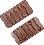 Chocolate Spoon Silicone Molds for Chocolate & Peppermint Candy – Perfect for Cocoa Bombs and Hot Chocolate Bombs- Set of Two- Includes Exclusive Chocolate Spoon Recipe