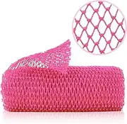 Authentic African Net Sponge with Knots- Long Stretch Exfoliating Sapo Body Scrubber, African Bath Sponge for Back & Feet, Dead Skin Remover, Shower Wash Cloth, 120CM, Pink