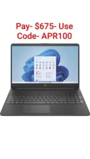 HP 15.6" Ryzen 5 16GB/512GB Laptop Computer 7L318PA- Black- Brand New