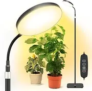 Vsoke - Grow Light for Indoor Plants, Full Spectrum Plant Growing Lamp, 10 Dimmable Brightness LED Lights with Adjustable Height, Flexible Gooseneck, Timer