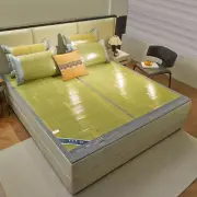 Outdoor Mat Active Printing Green Bamboo Folding Bed Mat For Summer Cool Bloom