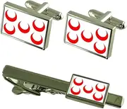 [Select Gifts] City of Qormi Malta Flag Cufflinks Tie Clip Box Gift Set