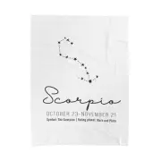 Zodiac Velveteen Plush Blanket, constellation Scorpio blanket, Astrology gift