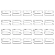40 Pcs 12mm 9 Shape Bra Strap Hooks, Adjustment Slide Bra Strap Clips, Silver