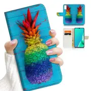 ( For Vivo Y20S ) Wallet Flip Case Cover AJ23692 Rainbow Pineapple