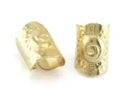 Hammered Spirals Tube Eye Figure Ring Band Adjustable Raw brass 4025