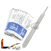 10 Scalpel Blades #10 Includes #3 Metal Handle Suitable for Dermaplaning,Crafts