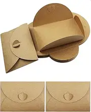 20Pcs Gift Card Envelopes with Heart Clasp, Kraft Mini Envelopes for Gift Cards, Seed Envelopes, Cute Smll Envelopes for Anniversary Graduation Business Wedding Party