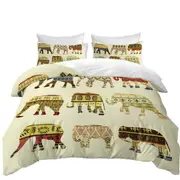 Multi Patterns Elephants Quilt Cover