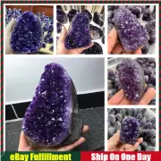 Natural Rock Amethyst Druzy Geode Cluster Quartz Crystal Healing Specimen Reiki