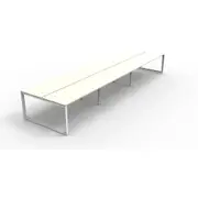 RAPIDLINE DELUXE LOOP LEG WORKSTATION Double Sided 6 Person No Screen W3600 x D1530 x H730mm Natural White/ White