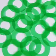 Sequin 1.5" Symetrical Donut Vinyl Go Go Trans Green. Made in USA