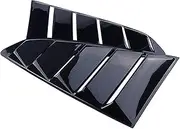 Compatible For Ford Mustang 2015-2020 Car Rear Louver Window Side Shutter Cover Trim Sticker Vent Scoop ABS Carbon Fiber Black Accessories(Gloss Black)