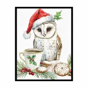 Festive Owl Framed Print Fine Art Poster Print