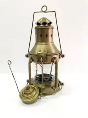 Vintage Ship's Anchor Oil Lamp Lantern 10" Fresnel Lens Nautical Home Decor New