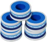 5 Rolls White of Everflow Teflon PTFE Thread Seal Plumbers Tape 1/2"in x 260"in