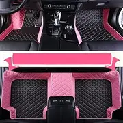 Daoori Custom Car Foot Mat - Compatible for 2018 Ford Ranger RHD - All Weather Waterproof, Anti-Slip of Personalized Full Coverage Carpet Liner (Pink+Black Beige)
