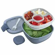 Bentgo Salad Bowl To Go Stackable Lunch Dressing Container All-In-One- Slate