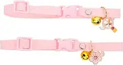 MINAOLULUS 2Pcs Adorable Cat Collar with Bell Design for Kittens for Daily Wear Parties Holidays Comfortable Breathable Quick Release Safety Feature