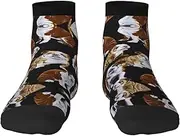 [JBYJBX] English Bulldogs Print Adult Socks Womens Mens Workout Thermal Cozy All-Season Gift Holiday Articles Use