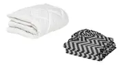 Porta Crib Mattress Protector and 2 Chevron Sheets, Black