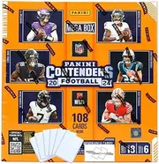 2024 Panini Contenders NFL Football Mega Box with 108 Trading Cards + 6 Toploaders + StreetCards Magnet!