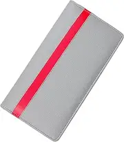[PAREEK] Multiple Portfolio Silver Dotted Line Tufted PU Leather Fabric Holder for Cards, Cheque Book and More (Red)