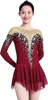 [Zagitova] Ice Figure Skating Dress for Girls Patchwork Breathable Women Competition Dance Clothing with Shiny Rhinestone