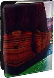 [GaxfjRu] Grand Canyon Print Leather Passport Holder Covers Case, Waterproof Travel Wallet Passport Holder for Women Men, Black, One Size