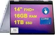 Inspiron 14 7440 2-in-1 Laptop 14" FHD+ Anti-Glare Touchscreen Intel 10-core Core 7 150U Processor 16GB RAM 1TB SSD Backlit FHD Camera ExpressCharge MaxxAudio Pro Win11 Blue