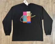 Nike NikeLab X Atmos LS Shirt Black Multicolor CI3200-010 Men's SMALL NWT