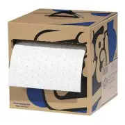 Oil Absorbent Roll Sorbent Mat 10in x 100ft White 9gal Spill Cleanup Pad