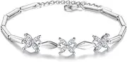 Chain Bracelets,Silver Bracelet,Fashion Bangle,Sterling Silver Bracelet for Women,Ladies 925 Sterling Silver Bracelet Withsaic Crystal Butterfly Bracelet Friendship Bracelet Sterling Silver Jewellery
