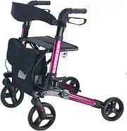 Rollator Walkers for Seniors- Rollator Walker with Seat 8" Wheels- Easy Folding Senior Walker with Padded Backrest- Lightweight Mobility Walking Aid for Adult Elderly
