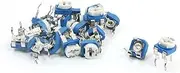 20Pcs (Potentiometer) White Blue PCB Mounting Trim Pot Variable Resistor Horizontal Trimmer Potentiometer (34ry286qf300) 1K Ohm