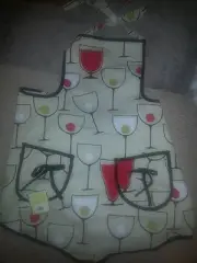 Chef Martini Glass Apron Stylish and Functional NWT