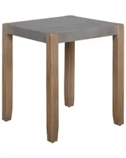Alaterre Newport 21In Square Faux Concrete & Wood End Table