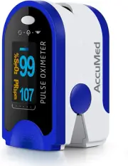 Fingertip Pulse Oximeter, Sp02 Finger Blood Pulse Oxygen Monitor, W/Carrying Cas