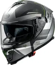 Premier Typhoon BA, full face helmet , color: Matt Black/Silver/Dark Green , size: M