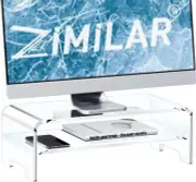 Acrylic Monitor Stand Riser, 2-Tier Clear Acrylic Monitor Riser for Home Office