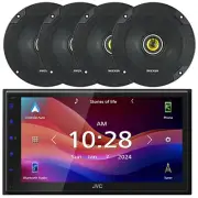 JVC Single-Din Bluetooth MP3/USB Receiver, 4x 6.5" 300W Max Coaxial Car Speakers