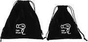 Healvian 2pcs Hair Dryer Storage Bag Drawstring Pouch Hair Dryer Holder Hotel Supplies Material