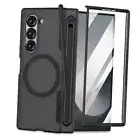 for Z Fold 6 Case with S Pen Holder Slot, Case with Built-in Screen Black