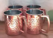 Copper Mule Mugs, Set of 4, Hammered Cups, 20 Oz., NEW! FREE SHIPPING!