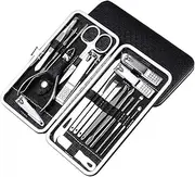 Manicure Tool Set Nail Clippers Pedicure Kit, Stainless Steel Professional Nail Cutter with Case, Professional Grooming Kit Nail Tools for Travel or Home for Women and Men (Black)