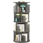 Rotating Bookshelf, 360 Display Corner Bookshelf for Small Space, 4 Tier