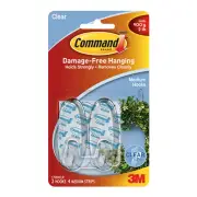 NEW 3M Command Medium Clear Hooks By Spotlight
